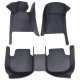 Wholesale Black and Blue Stitching Luxury Leather Diamond Car Mats