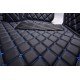 Wholesale Black and Blue Stitching Luxury Leather Diamond Car Mats