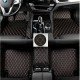 Wholesale Black and Orange Stitching Luxury Leather Diamond Car Mats