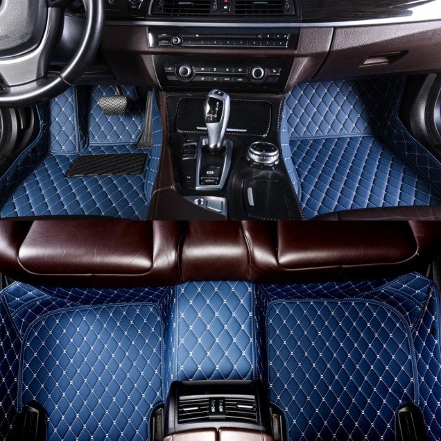 Wholesale Blue Luxury Leather Diamond Car Mats