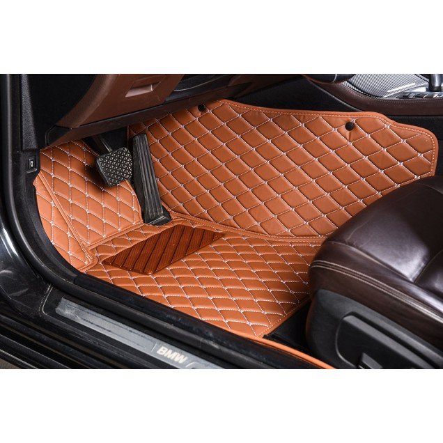 Wholesale Brown Luxury Leather Diamond Car Mats