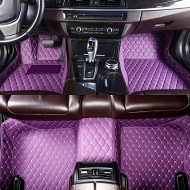 Wholesale Purple Luxury Leather Diamond Car Mats