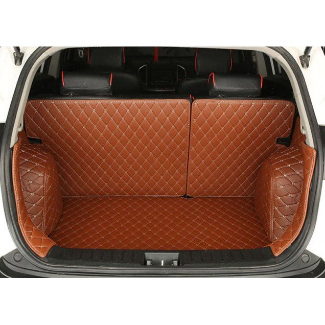 Wholesale Brown Full Cover Luxury Leather Diamond Trunk Car Mats