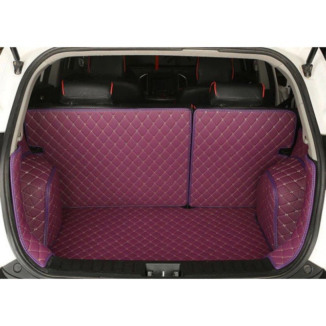 Wholesale Purple Full Cover Luxury Leather Diamond Trunk Car Mats