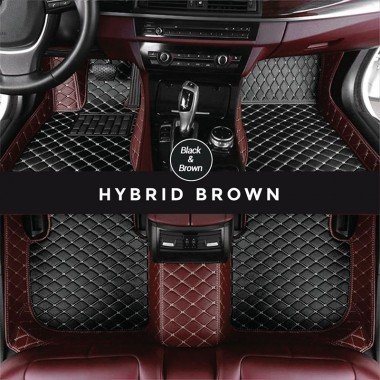 Wholesale Black and Brown Hybrid Mode Premium Diamond Car Mats