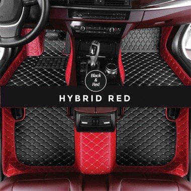 Wholesale Black and Red Hybrid Mode Premium Diamond Car Mats