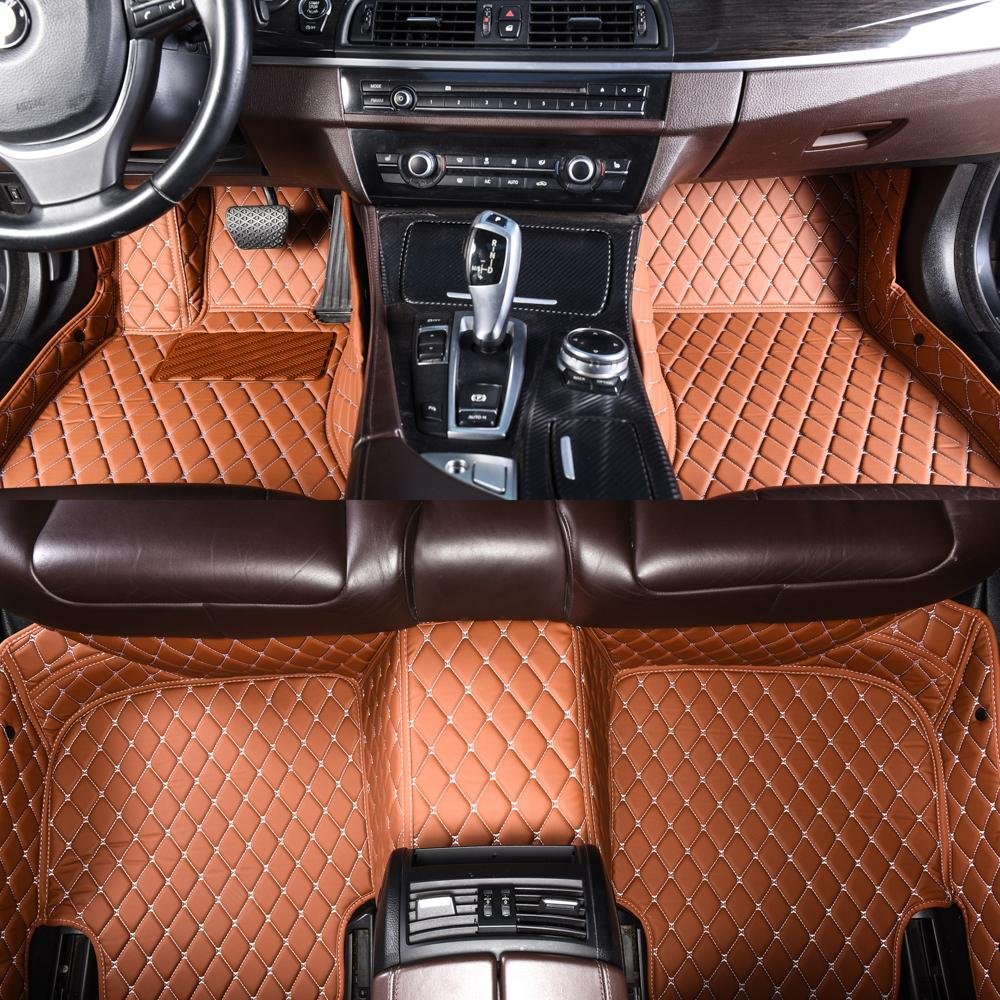 Wholesale Brown Luxury Leather Diamond Car Mats