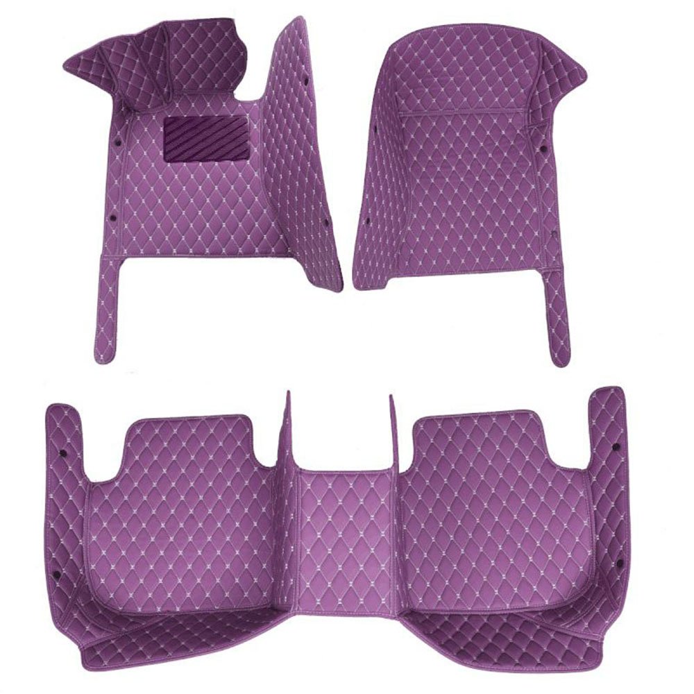 Purple Luxury Leather Diamond Car Mats for Mini Cooper Clubman