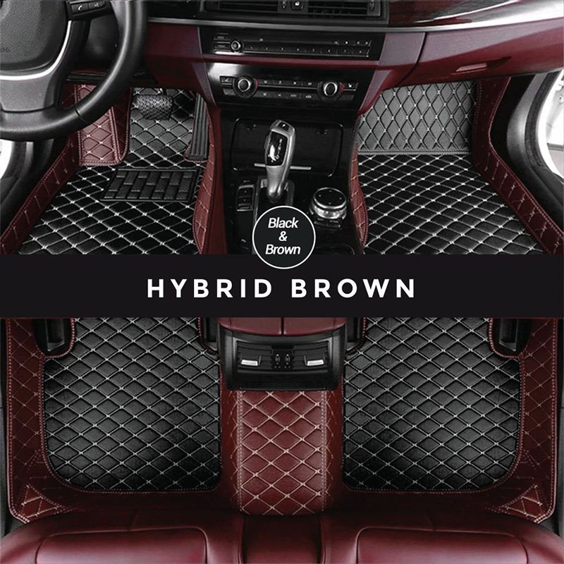 Black and Brown Hybrid Mode Premium Diamond Car Mats for Hyundai Tucson